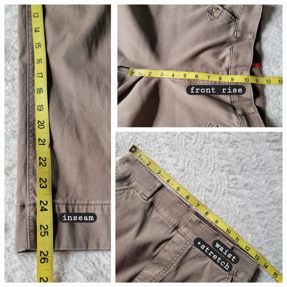 SPANX Stretch Twill Wide Leg Crop Pants High Rise Mauve Brown Small - Picture 7 of 12